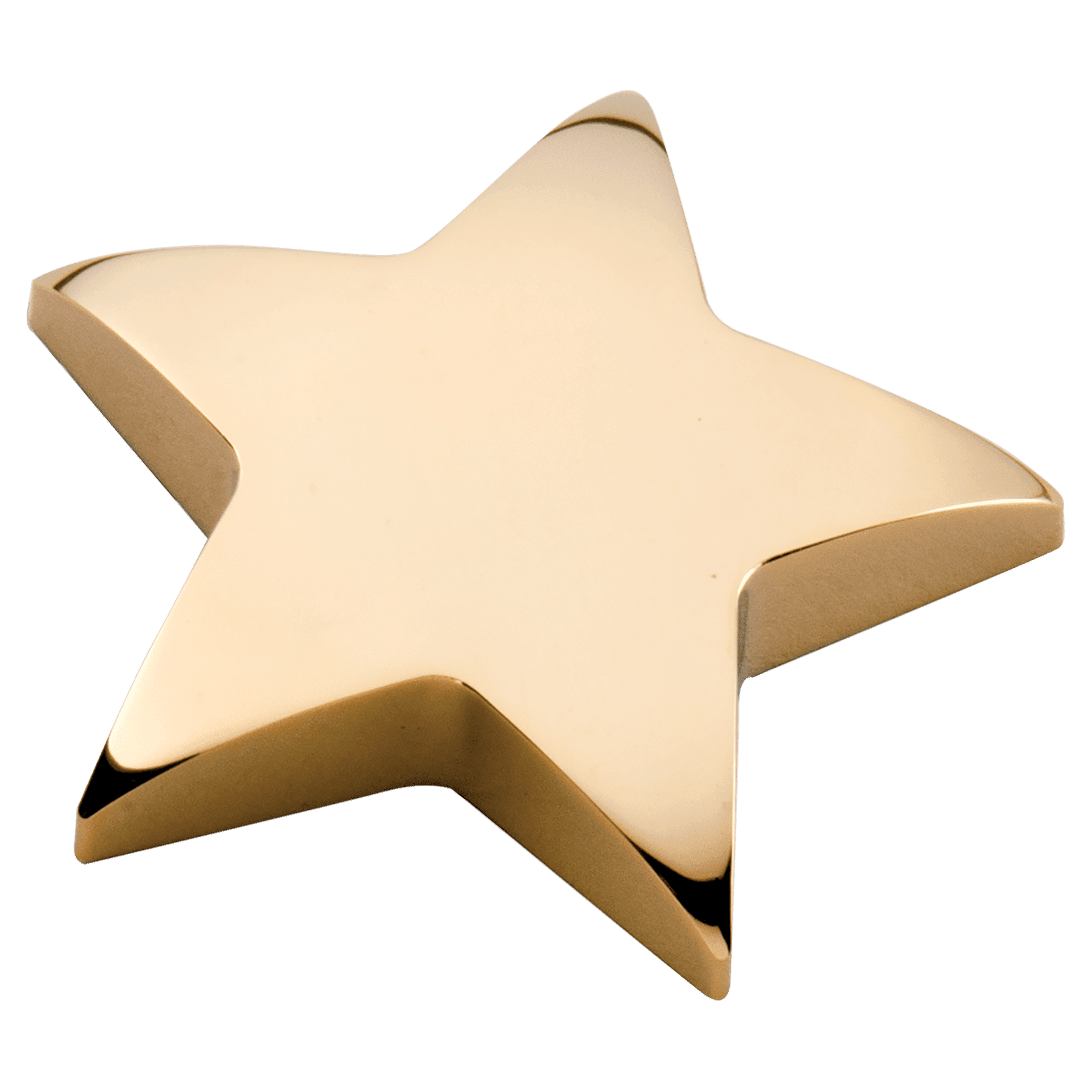 Gold metal star engraved paperweight gift
