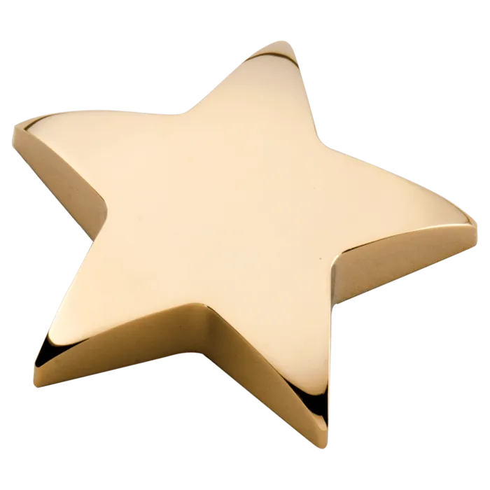 4" x 4" Gold Metal Star Paperweight