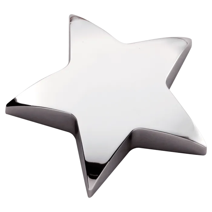 4" x 4" Chrome Plated Metal Star Paperweight
