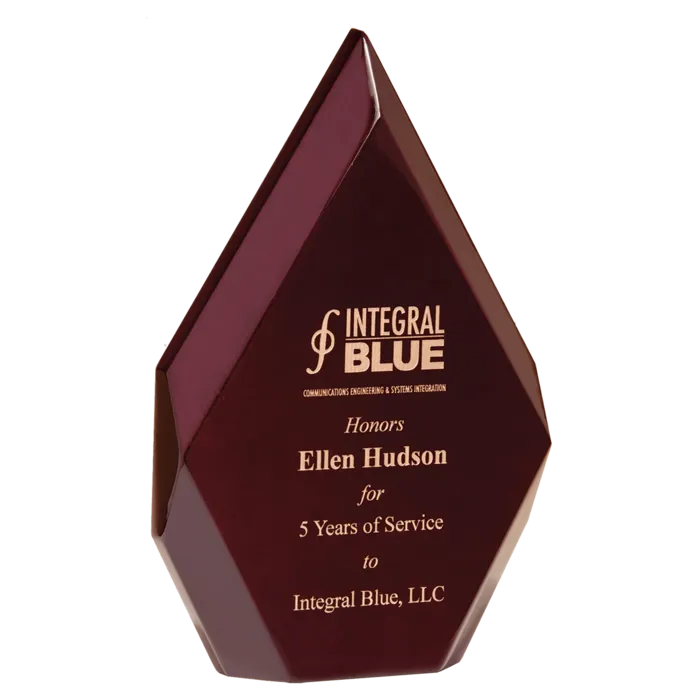 6 1/4" x 10" Engraved and Color-Filled Rosewood High Gloss Diamond