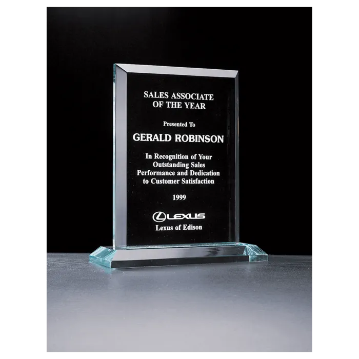 8" x 9 1/4" Apex Series Jade Acrylic Award