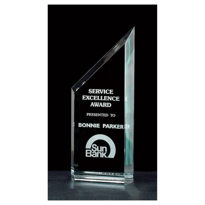 3 1/2" x 9" Zenith Series Jade Acrylic Free Standing Award
