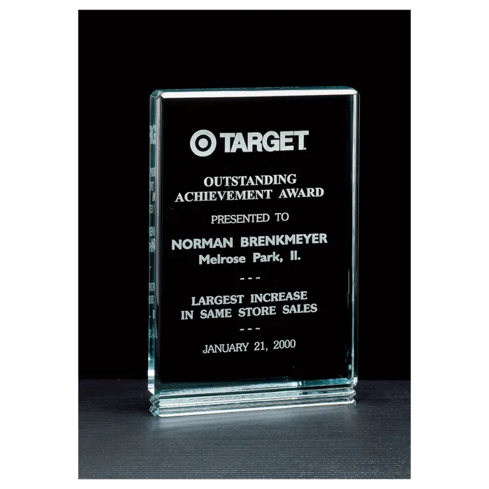 5" x 7 1/2" Classic Series Jade Acrylic Free Standing Award