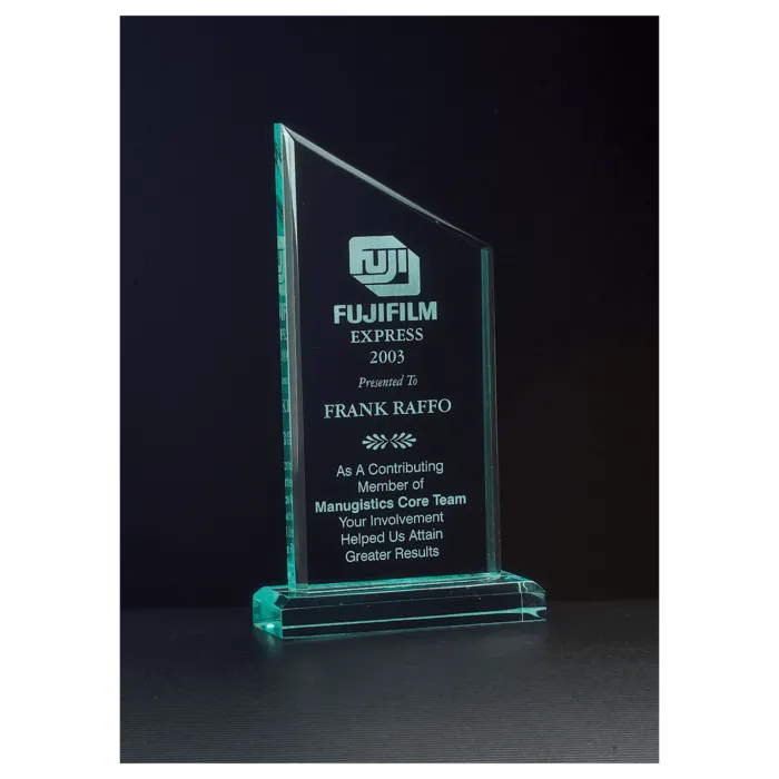 4 3/4" x 6 3/4" Zenith Series Jade Acrylic Award
