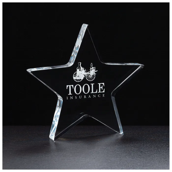 5" x 4 3/4" Star Acrylic Paperweight