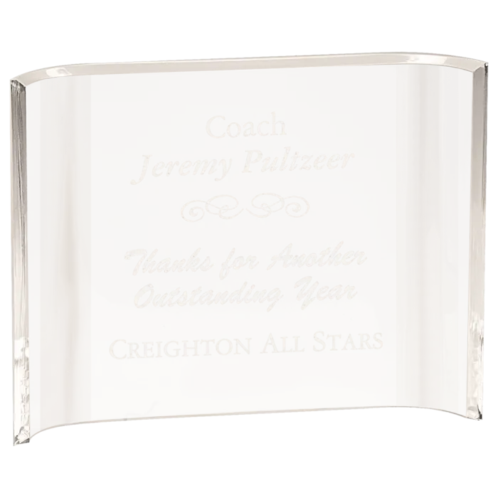 8" x 6" Clear Acrylic Crescent