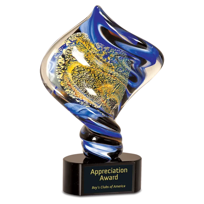 11" Diamond Twist Art Glass