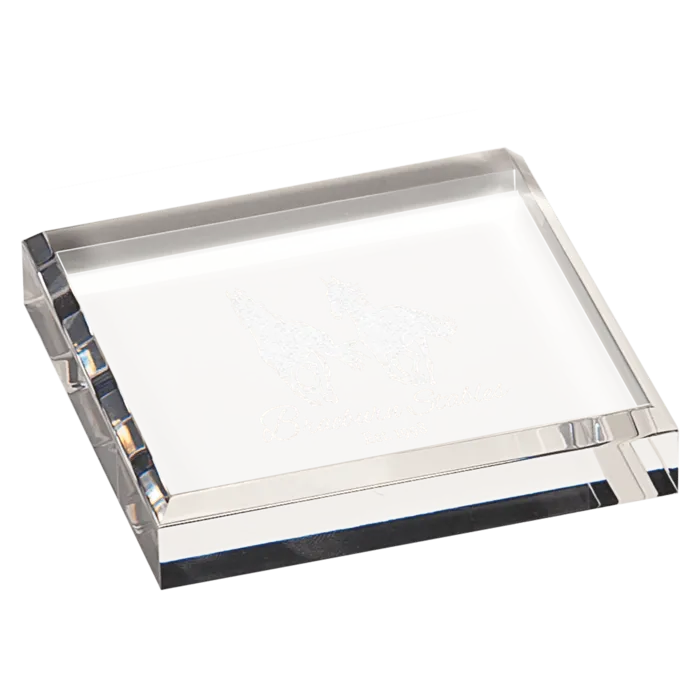 3 3/4" x 3 3/4" Clear Acrylic Paperweight