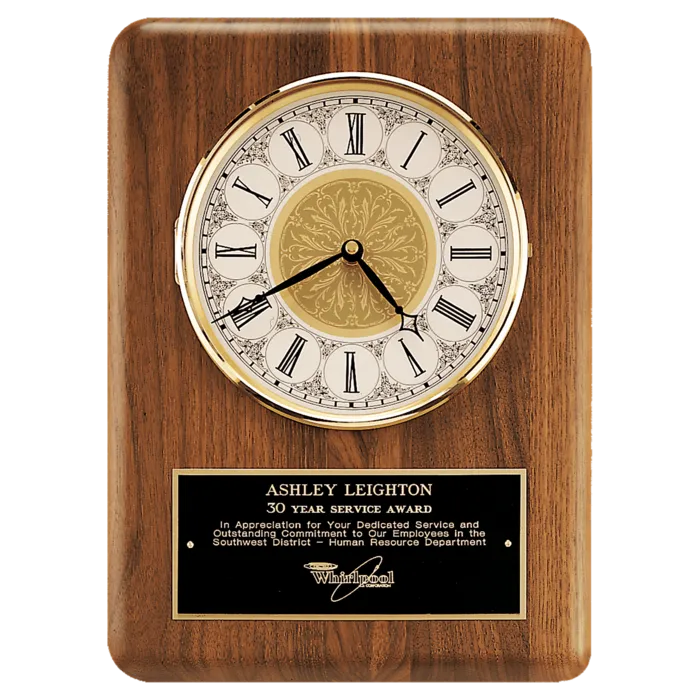 11" x 15" Solid Brass Diamond Spun Bezel with Glass Lens and Ivory Dial with Black Plate