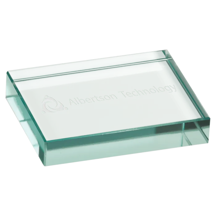 4" x 3" Jade Glass Paperweight