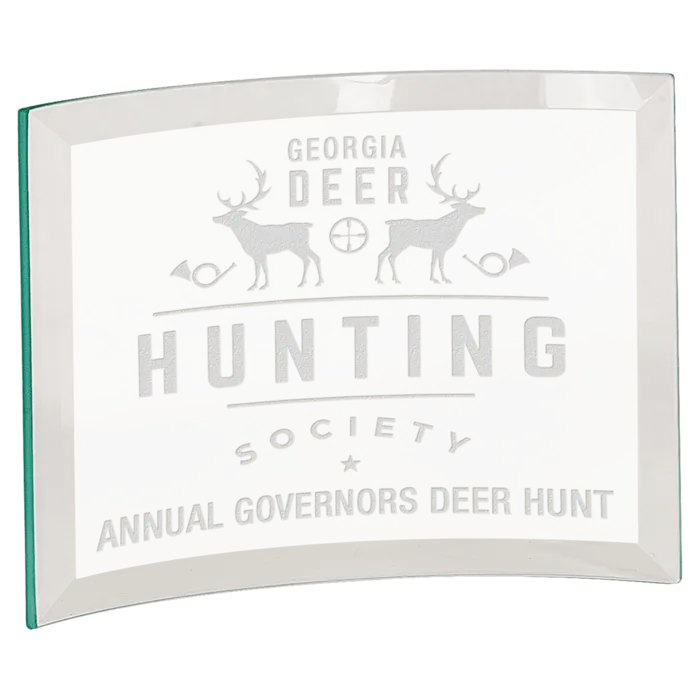 7" x 5" x 1/4" Beveled Jade Glass Crescent
