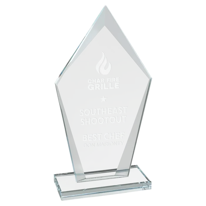 7 1/2" Diamond Clear Glass Award