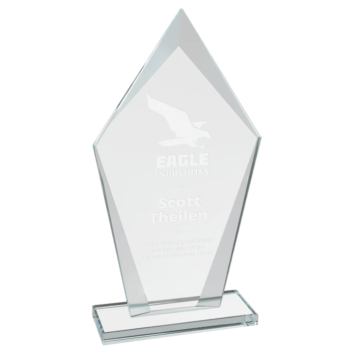 8 1/2" Diamond Clear Glass Award