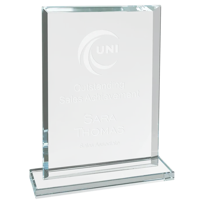 7" Rectangle Clear Glass Award
