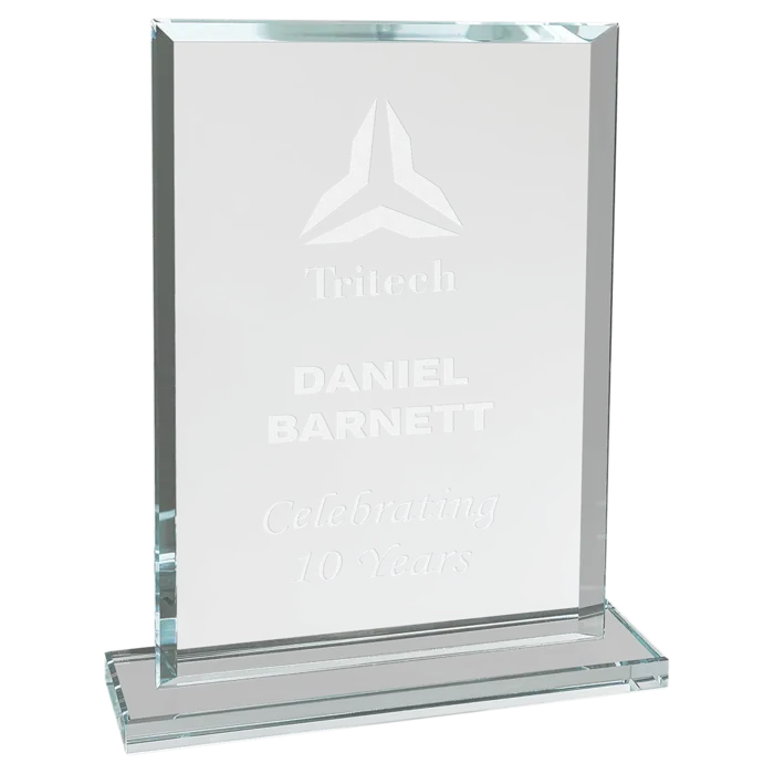7 3/4" Rectangle Clear Glass Award