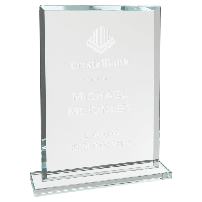 8 1/2" Rectangle Clear Glass Award