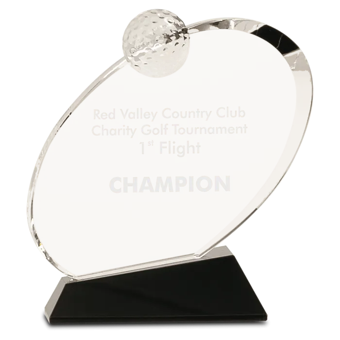 Crystal Oblong Golf Award