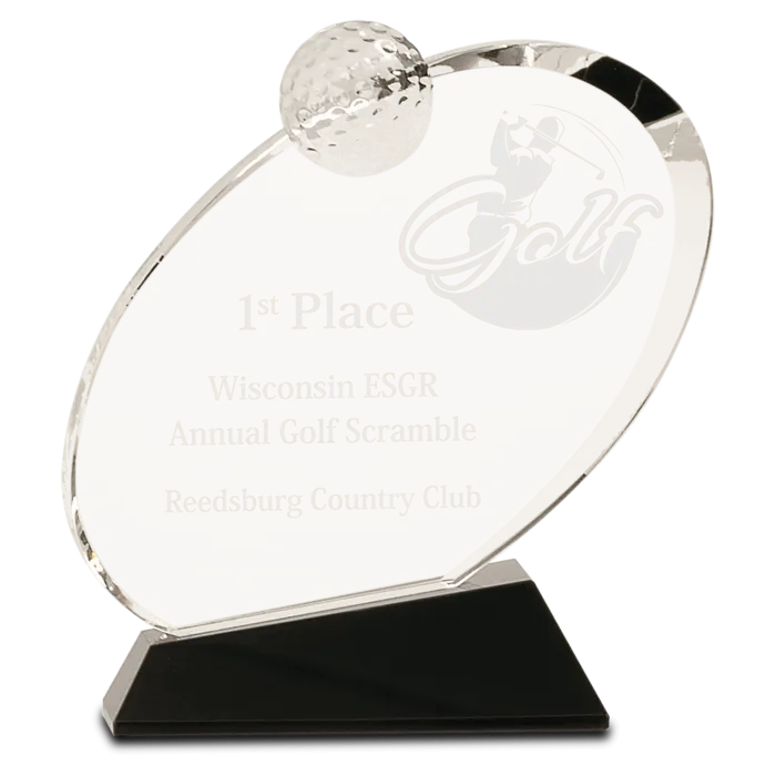 Crystal Oblong Golf Award