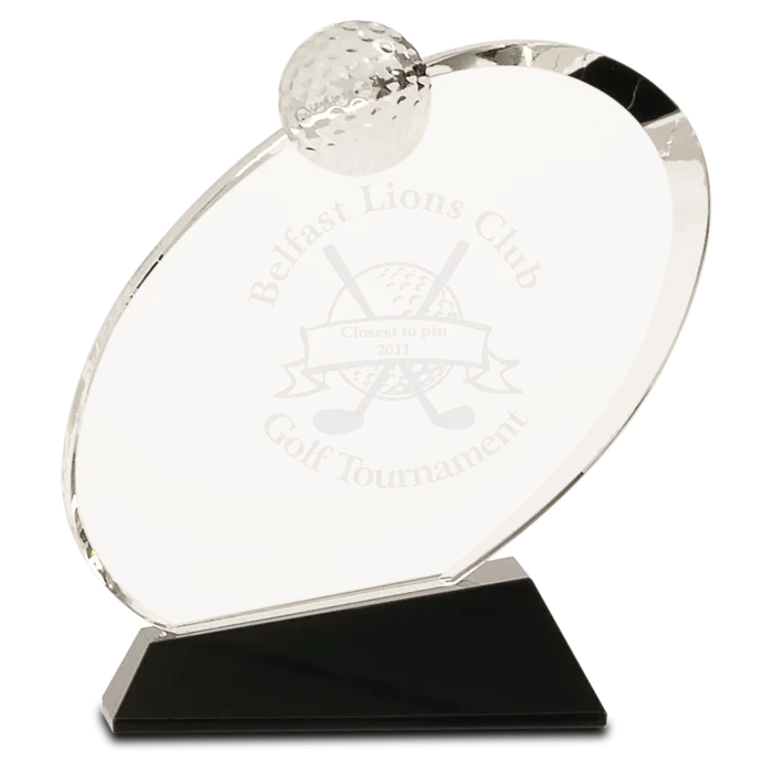 Crystal Oblong Golf Award