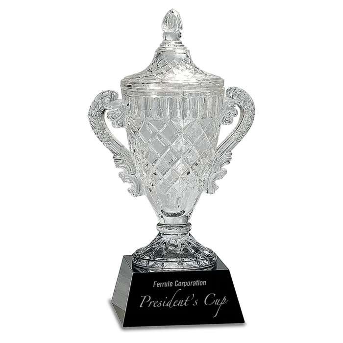 14" Crystal Cup on Black Pedestal Base