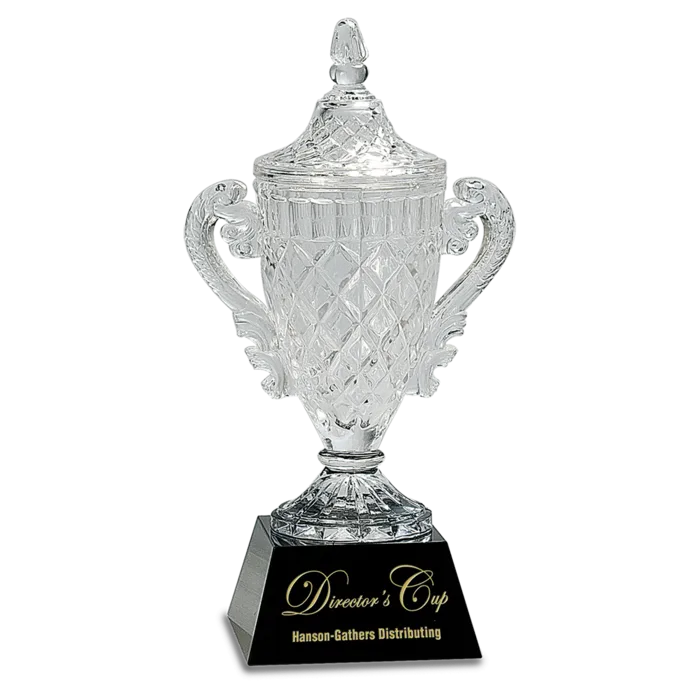12 3/4" Crystal Cup on Black Pedestal Base