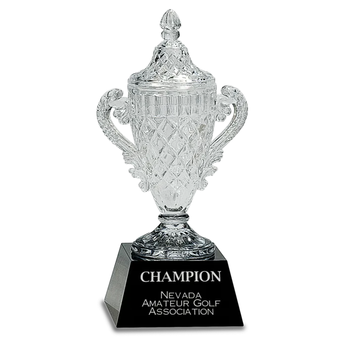 10 3/4" Crystal Cup on Black Pedestal Base
