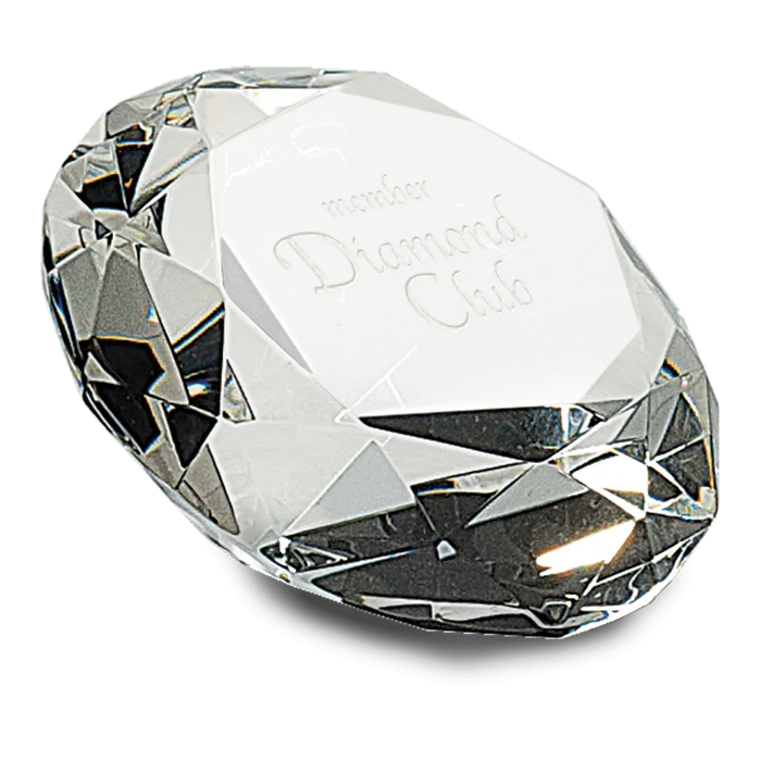 2 1/2" Clear Crystal Diamond (4" Diameter)