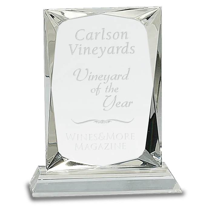 6 1/4" Crystal Rectangle on Clear Base