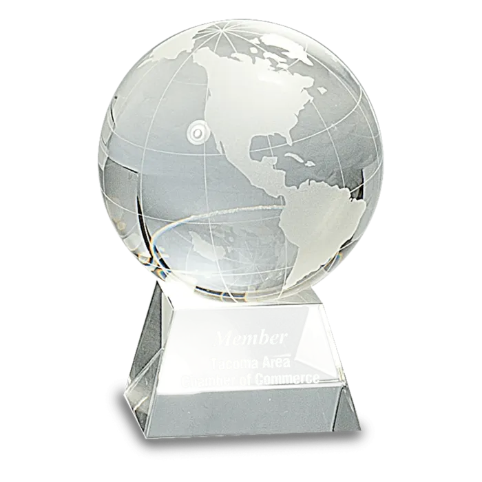 4 1/2" Crystal Globe on Clear Base