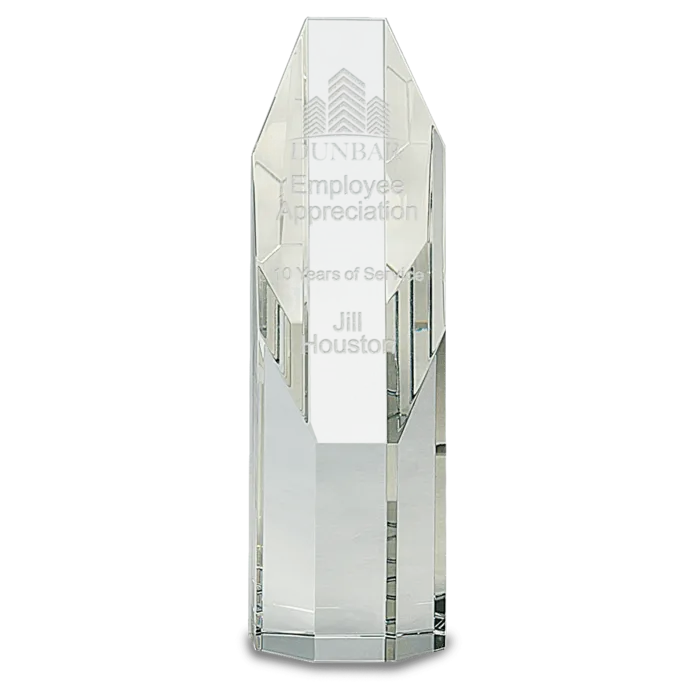 7 1/2" Clear Octagon Slant-Top Crystal Tower