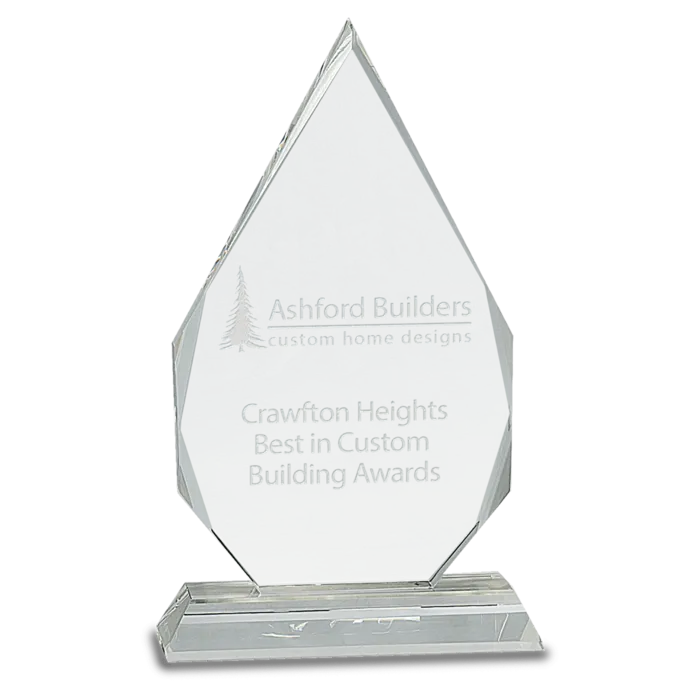 9" Crystal Diamond on Clear Pedestal Base