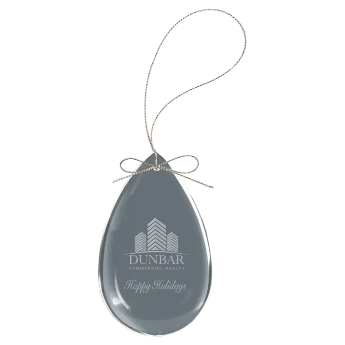 3" Crystal Teardrop Ornament