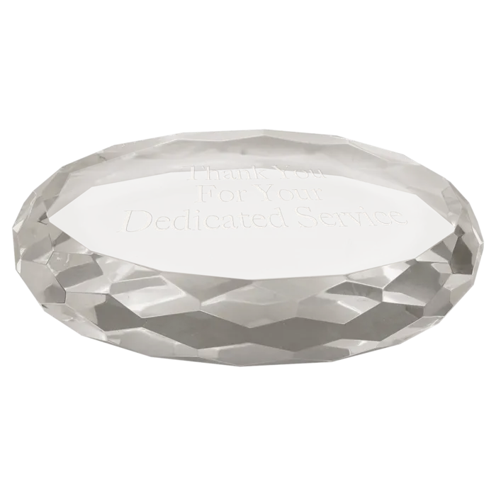 4" x 2 3/4" Clear Oval Crystal Paperweight