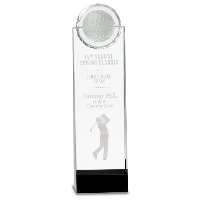 Clear Crystal 3D Golfer Standup Award