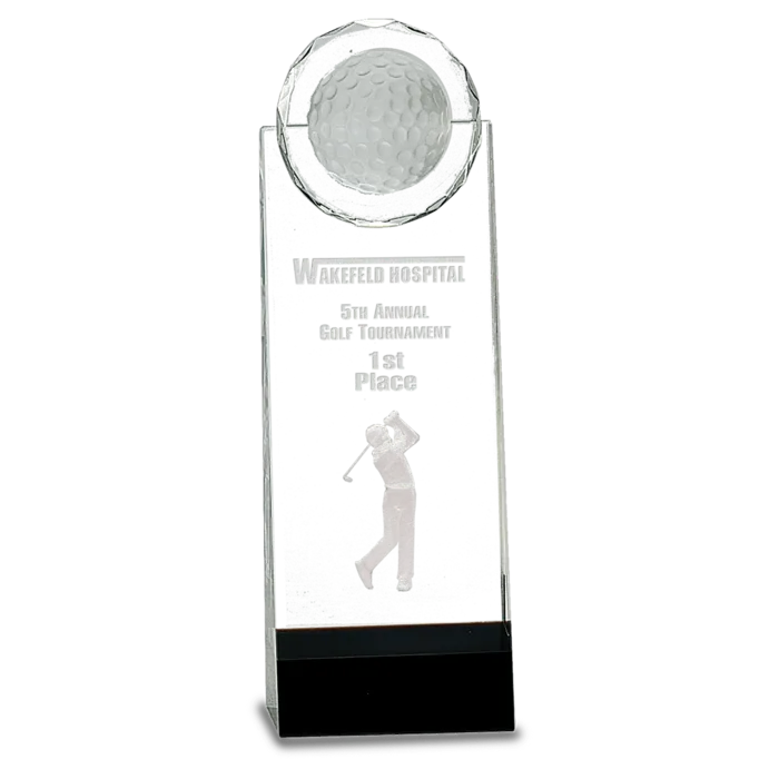 Clear Crystal 3D Golfer Standup Award