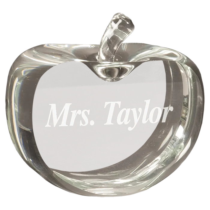 3 1/2" x 3 3/4" Flat Crystal Apple