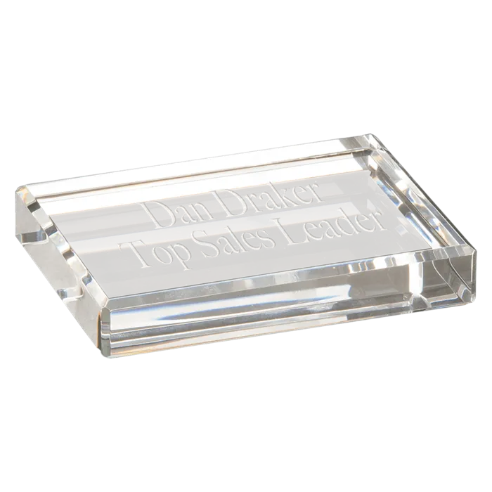 4" x 3" Crystal Rectangle Paperweight