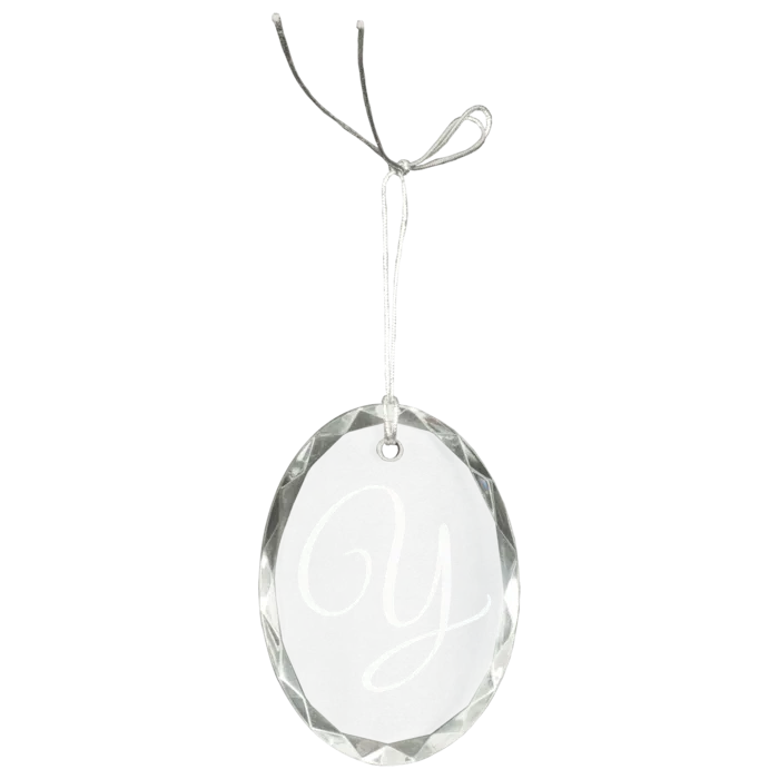 3" Crystal Faceted Oval Ornament