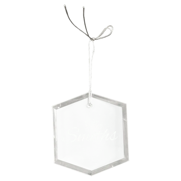 3" Crystal Hexagon Ornament