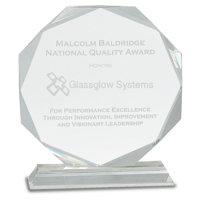 8" Clear Crystal Octagon on Clear Pedestal Base
