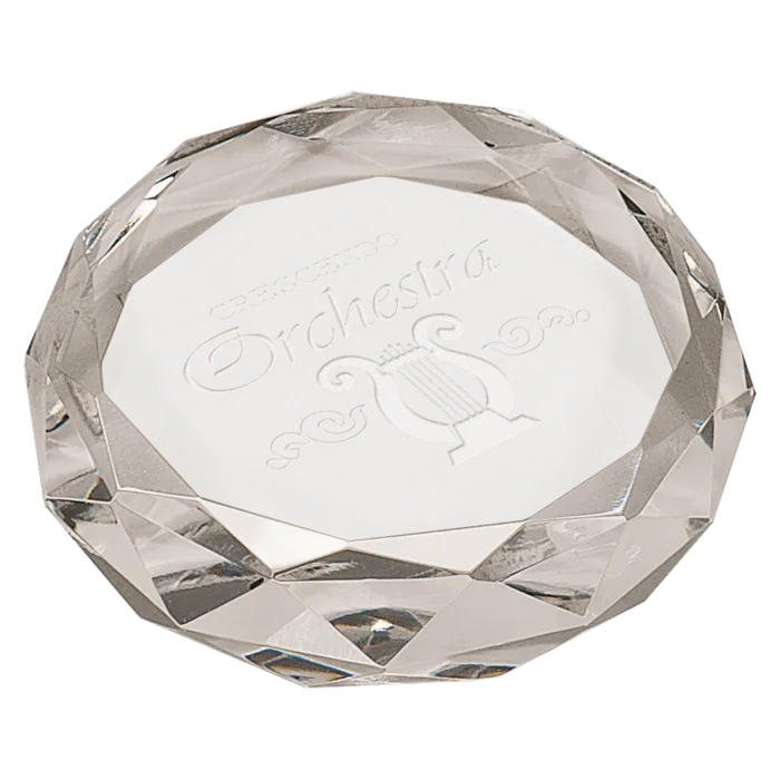 3" Clear Round Crystal Paperweight