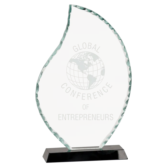 10 1/2" Flame Facet Glass on Black Base