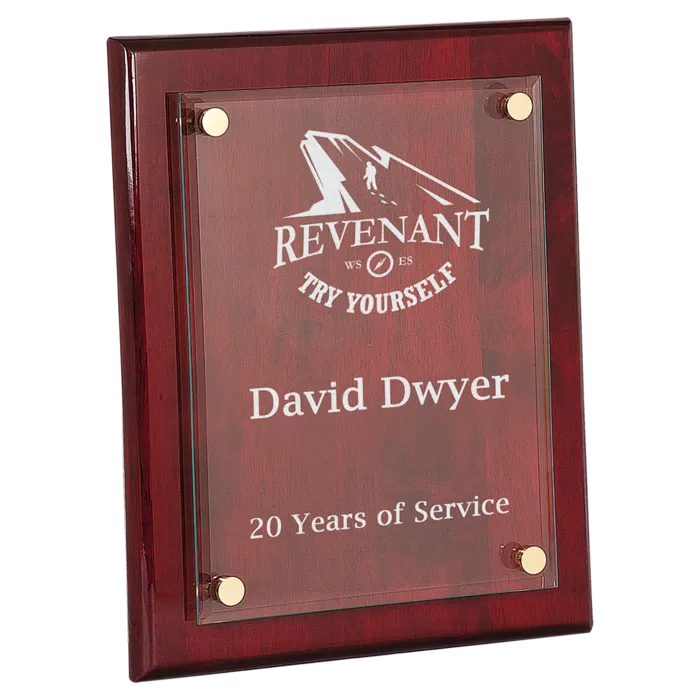 10 1/2" x 13" Piano Finish Floating Glass Plaque