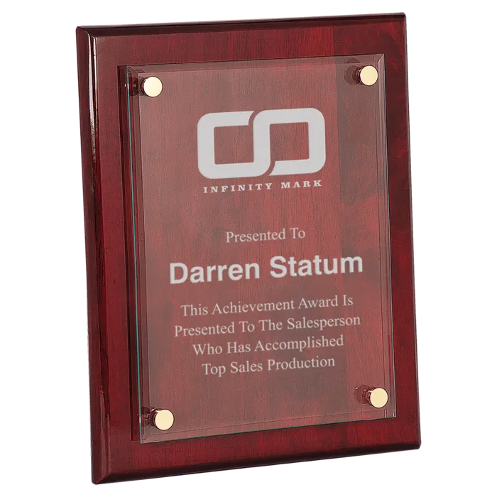 8" x 10" Piano Finish Floating Glass Plaque