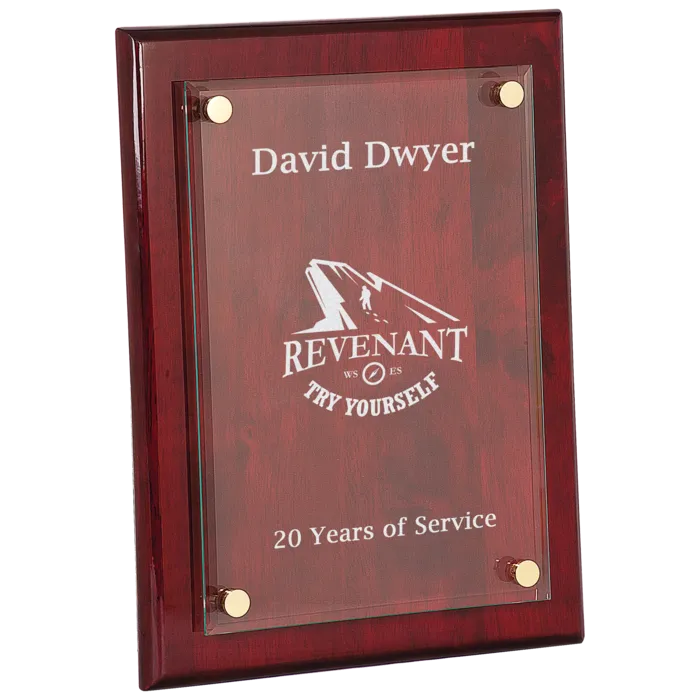 9" x 12" Piano Finish Floating Glass Plaque
