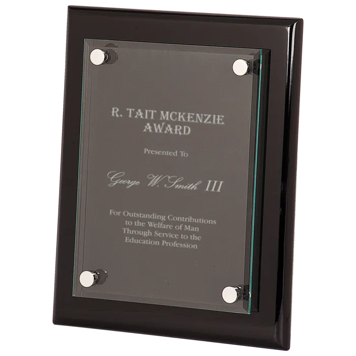 8" x 10" Piano Finish Floating Glass Plaque