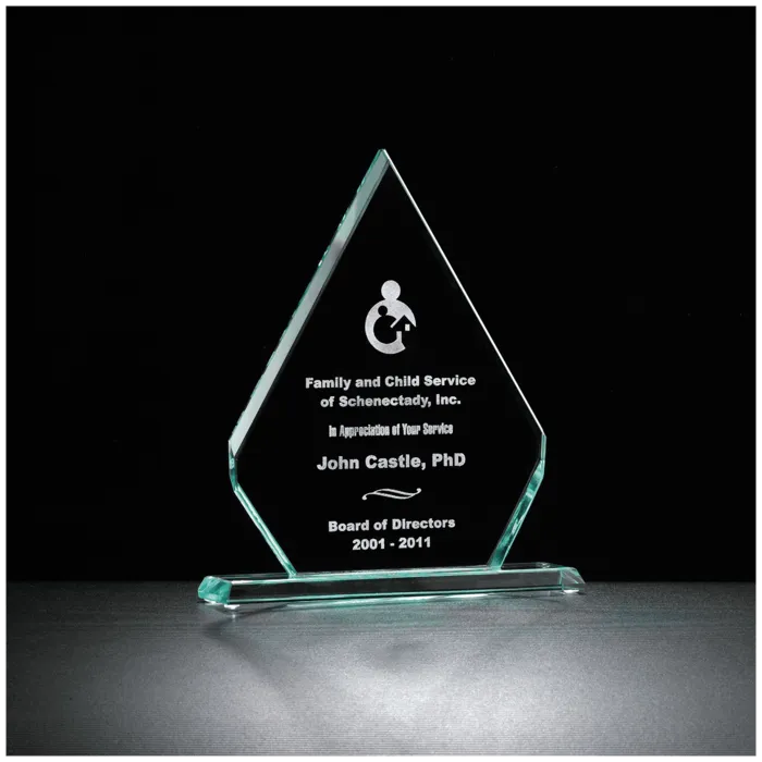 7" x 8 1/2" Diamond Series Glass Award