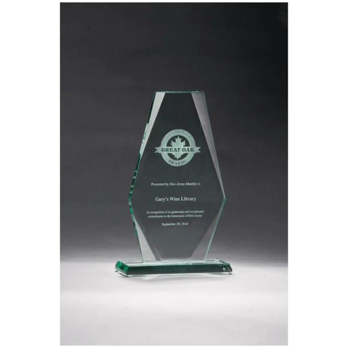 5" x 8" Premium Series Jade Glass Award