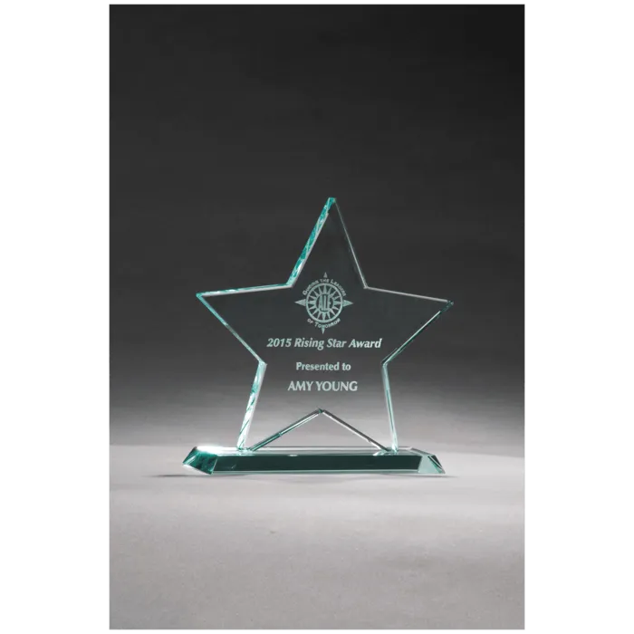 5 3/4" x 5 7/8" Star Jade Glass Award