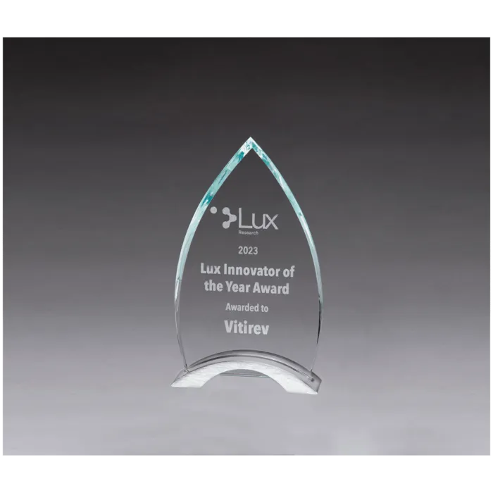 4 7/8" x 9" x 3/8" Thick Flame Series Clear Glass Top with Brushed Silver Aluminum Base